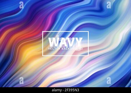 Affiche moderne et colorée. Couleurs de coucher de soleil. Vague forme liquide sur fond coloré. Conception artistique pour votre projet de conception. Illustration vectorielle EPS10 Illustration de Vecteur