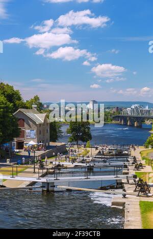 Géographie / voyage, Canada, Ottawa, Rideau de canal, écluses d'Ottawa, Musée Bytown, droits-supplémentaires-autorisations-Info-non-disponible Banque D'Images