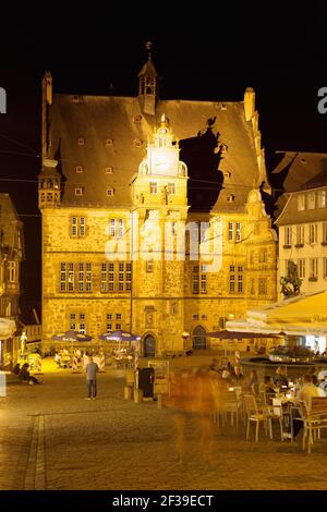 Géographie / Voyage, Allemagne, Hesse, Marburg, Marburg à la Lahn, place du marché, hôtel de ville, café, droits-supplémentaires-dégagement-Info-non-disponible Banque D'Images