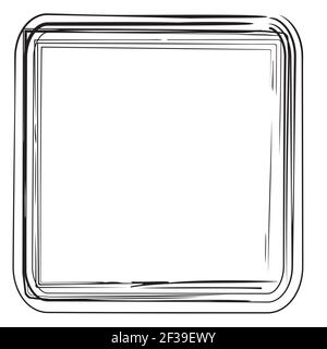 Cadre carré à partir de plusieurs marques noires épaisses pour votre conception d'élément, isolé sur blanc Illustration de Vecteur