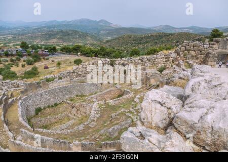 Géographie / voyage, Grèce, Péloponnes, Argolis, Mycènes, acropolis, tombes royales, Graeberrund A et Lo, droits-supplémentaires-autorisations-Info-non-disponible Banque D'Images