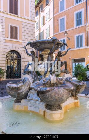 Géographie / voyage, Italie, Latium, Rome, plaza Mattei, Fontana delle Tartarughe, droits-supplémentaires-autorisation-Info-non-disponible Banque D'Images