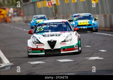 55 ma QINGHUA, (CHINE), ÉQUIPE MULSANNE,ALFA ROMEO GIULIETTA TCR, action lors de la course mondiale de voitures de tourisme du Maroc FIA WTCR 2019 à Marrakech, du 5 au 7 avril - photo Florent Gooden / DPPI Banque D'Images