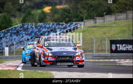 05 NORBERT MICHELISZ, (HONGRIE), BRC HYUNDAI N SQUADRA CORSE, HYUNDAI I30 N TCR, action pendant la coupe du monde de la voiture de tourisme FIA WTCR 2019, course de Hongrie à Hungaroring, Budapest du 26 au 28 avril - photo Clément chance / DPPI Banque D'Images