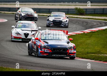 05 NORBERT MICHELISZ, (HONGRIE), BRC HYUNDAI N SQUADRA CORSE, HYUNDAI I30 N TCR, action lors de la course de la coupe du monde de tourisme WTCR 2019 de la FIA en Slovaquie au Slovakia Ring, du 10 au 12 mai - photo Florent Gooden / DPPI Banque D'Images