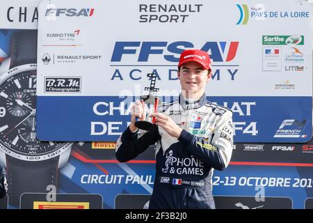 Victor BERNIER (fra), F4 FFSA Academy, course de portrait 3 vainqueur pendant le championnat de france 2019 FFSA GT circuit, du 11 au 13 octobre circuit Paul Ricard, le Castellet, France - photo Jean Michel le Meur / DPPI Banque D'Images