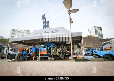 390 BENSADOUN David (CAN), BEAULE Patrick (CAN), Century, Aldo Racing, Groupe T1, Classe 3, Auto, pendant le Dakar 2019, scrutateurs, vérifications, Pérou, Lima, Du 4 au 5 janvier - photo Antonin Vincent / DPPI Banque D'Images