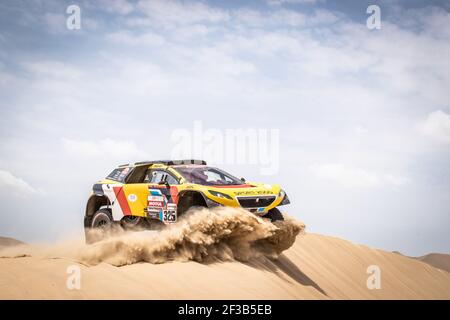 325 LACHAUME Pierre (FRA), POLATO Jean-Michel (FRA), Peugeot, pH-Sport, Groupe T1, Classe 4, Auto, action pendant le Dakar 2019, étape 1 Lima à Pisco, pérou, le 7 janvier - photo Antonin Vincent / DPPI Banque D'Images