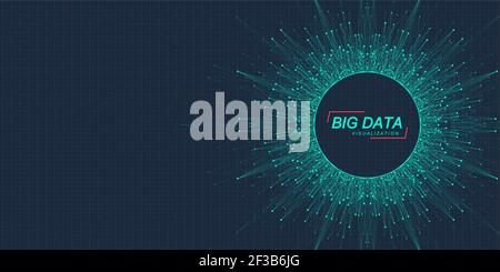 Technologies innovantes pour le traitement des big data, l'analyse et la structuration des informations. Visualisation des Big Data. Algorithmes d'apprentissage des machines Big Data Illustration de Vecteur