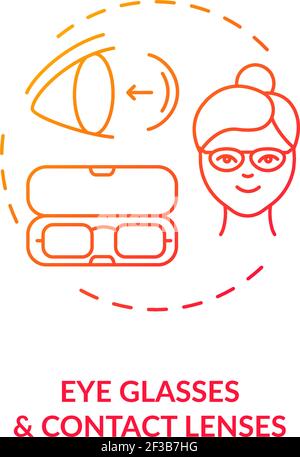 Icône de concept lunettes et lentilles de contact Illustration de Vecteur