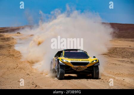 325 LACHAUME Pierre (FRA), POLATO Jean-Michel (FRA), Peugeot, pH-Sport, Groupe T1, Classe 4, Auto, action pendant la Dakar 2019, étape 7, San Juan de Marcona - San Juan de Marcona, pérou, le 14 janvier - photo Florent Gooden / DPPI Banque D'Images