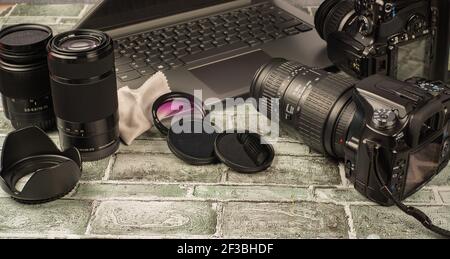 ordinateur photo et accessoires Banque D'Images