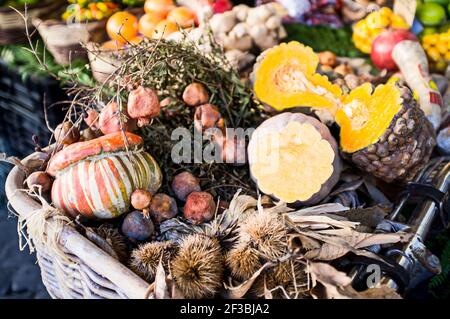 Marché de rue alimentaire, place Campo de' Fiori, centre-ville, quartier Parione, Rome, Latium, Italie, Europe Banque D'Images