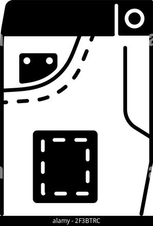 Icône linéaire noire de réparation de denim Illustration de Vecteur