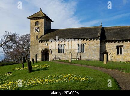 Église Jean-Baptiste dans le village de Healaugh, dans le North Yorkshire, Angleterre Banque D'Images