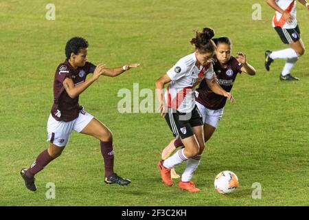 Moron, province de Buenos Aires, Argentine. 15 mars 2021. SPORTS.- 15 mars 2021. Moron, province de Buenos Aires, Argentine.- River plate (ARG) et Ferroviaria (Brésil) jouent les derniers quarts de la femme de football CONMEBOL Copa Libertadores, au stade Deportivo Moron à Moron, province de Buenos Aires, Argentine, le lundi 15 mars, 2021. Credit: Julieta Ferrario/ZUMA Wire/Alay Live News Banque D'Images