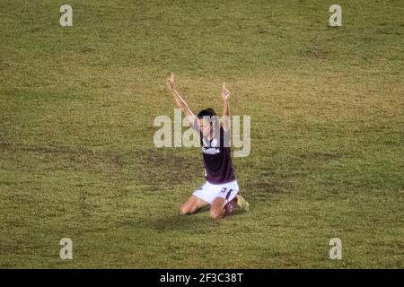15 mars 2021, Moron, province de Buenos Aires, Argentine: SPORTS.- 15 mars 2021. Moron, province de Buenos Aires, Argentine.- le joueur de Ferroviaria (Brésil) célèbre la victoire du match 1 à 0 contre River plate (ARG) au dernier quart de la femelle de football CONMEBOL Copa Libertadores, au stade Deportivo Moron à Moron, province de Buenos Aires, Argentine, le lundi 15 mars, 2021..Ferroviaria est en demi-finale (Credit image: © Julieta Ferrario/ZUMA Wire) Banque D'Images