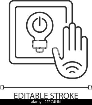 Aucune icône linéaire de commutateur d'éclairage tactile Illustration de Vecteur