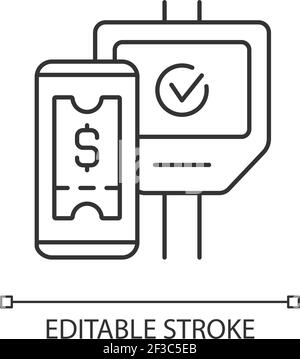 Billetterie sans contact dans les transports publics icône linéaire Illustration de Vecteur