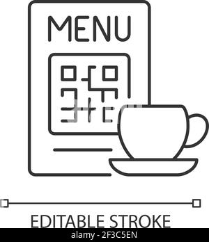 Icône linéaire du menu QR Illustration de Vecteur