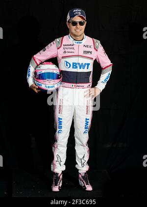 PEREZ Sergio (mex), Force India F1 VJM11, portrait lors du championnat 2018 de Formule 1 à Melbourne, Grand Prix d'Australie, du 22 au 25 mars - photo DPPI Banque D'Images