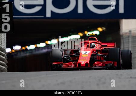 07 RAIKKONEN Kimi (fin), Scuderia Ferrari SF71H, action07 RAIKKONEN Kimi (fin), Scuderia Ferrari SF71H, action pendant le Championnat du monde de Formule 1 2018, Grand Prix de Monaco du 24 au 27 mai à Monaco - photo Marc de Mattia / DPPI Banque D'Images