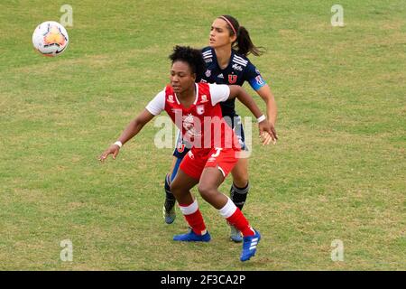 Buenos Aires, Argentine. 15 mars 2021. Pendant le match entre l'U de Chile et Santa Fe au stade Nuevo Francisco Urbano à Moron, Buenos Aires, Argentine. Crédit: SPP Sport presse photo. /Alamy Live News Banque D'Images