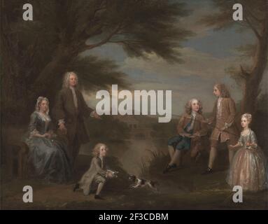 John et Elizabeth Jeffreys et leurs enfants; The Jeffreys Family, 1730. Banque D'Images