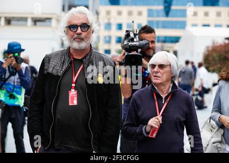 BRIATORE Flavio, ECCLESTONE Bernie (gbr), portrait, pendant le Championnat du monde de Formule 1 2018, Grand Prix d'Europe en Azerbaïdjan du 26 au 29 avril à Bakou - photo Florent Gooden / DPPI Banque D'Images