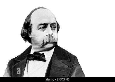 Gustave Flaubert, 1821 – 1880, romancier français Banque D'Images