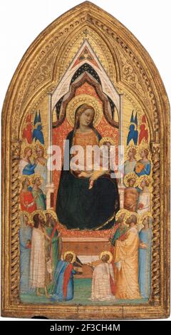 Madonna et l'enfant avec les saints et les Anges, c. 1345. Banque D'Images