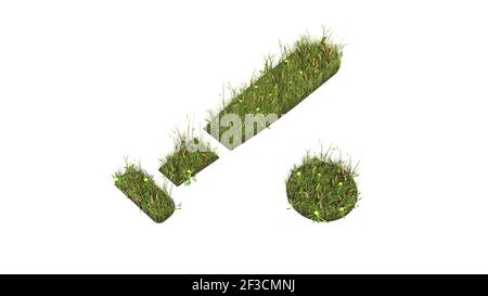 champ d'herbe 3d rendu avec des fleurs colorées en forme de symbole de la batte de baseball pour le match avec le sol isolé arrière-plan blanc Banque D'Images