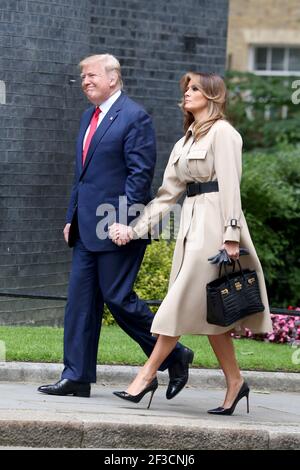 LONDRES, ROYAUME-UNI - 04 juin 2019 : LE président AMÉRICAIN Donald Trump et sa femme Melania Trump ont visité la rue no 10 Downing Street le 4 juin 2019 à Londres, Engl Banque D'Images