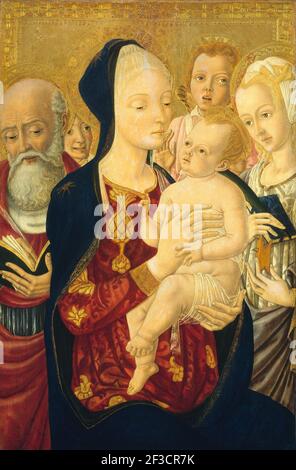 Madonna et l'enfant avec Saint Jérôme, Sainte Catherine d'Alexandrie, et Angels, c. 1465/1470. Banque D'Images