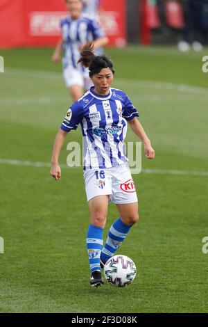 Yoko Tanaka (Huelva), 14 MARS 2021 - football : match espagnol 'Primera Iberdrola' entre Athletic Club de Bilbao Femenino 1-1 Sporting Club de Huelva à l'Estadio Lezama à Lezama, Espagne. (Photo de Mutsu Kawamori/AFLO) Banque D'Images