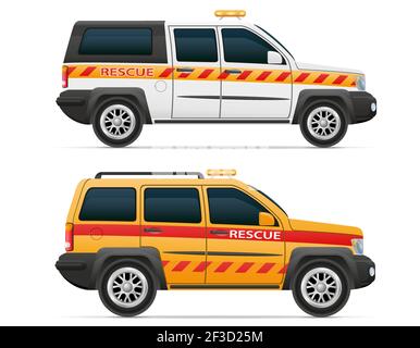 illustration vectorielle de véhicule de sauvetage isolée sur fond blanc Illustration de Vecteur