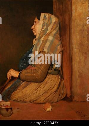 Une femme mendiante romaine, 1857. Banque D'Images