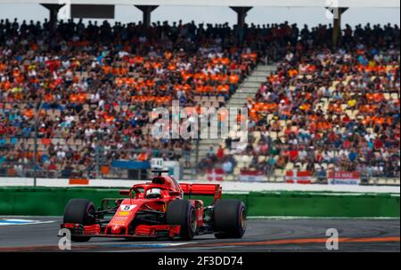 05 VETTEL Sebastian (ger), Scuderia Ferrari SF71H, action pendant le Championnat du monde de Formule 1 2018, Grand Prix d'Allemagne du 19 au 22 juillet, à Hockenheim, Allemagne - photo DPPI Banque D'Images