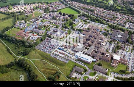 Vue aérienne de la comtesse du parc de santé de Chester, hôpital Banque D'Images