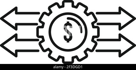 Icône de restructuration économique, style de contour Illustration de Vecteur