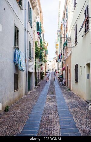 La vieille ville d'Alghero en Sardaigne Banque D'Images