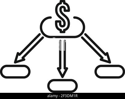 Icône restructuration d'investissement, style de contour Illustration de Vecteur