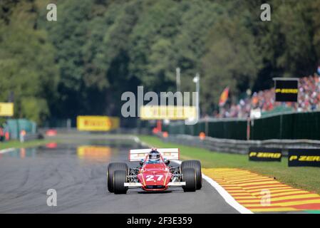 ICKX Jacky (bel) pilotant la Ferrari 312B lors du Championnat du monde de Formule 1 2018, Grand Prix de Belgique du 23 au 26 août à Spa -Francorchamps, Belgique - photo Julien Delfosse / DPPI Banque D'Images