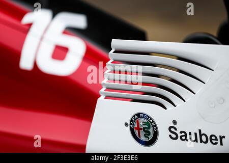 Alfa Romeo Sauber C37, détail mécanique des ailes arrière lors des épreuves d'hiver 2018 de Formule 1 à Barcelone, Espagne, du 26 février au 01 mars - photo Florent Gooden / DPPI Banque D'Images