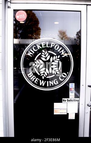 Nicklepoint Brewing Company à Raleigh, en Caroline du Nord. Brasserie artisanale locale avec une large sélection de bières, bières et stout. Banque D'Images