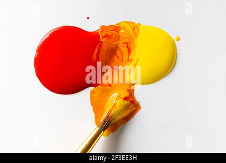 Peinture rouge et jaune orange Banque D'Images