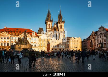 Eglise notre-Dame de Tyn sur la place de la Vieille ville, République Tchèque Prague Banque D'Images