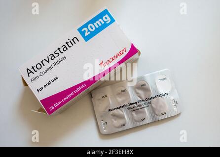 Atorvastatine 20 mg comprimés pelliculés Banque D'Images