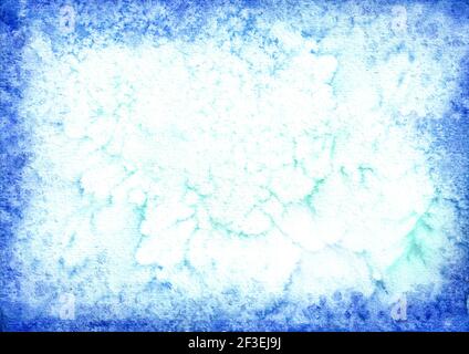 Cadre bleu aquarelle pour votre conception. Texture dessinée à la main Banque D'Images