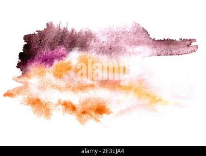 Fond aquarelle orange, rouge et marron pour votre conception. Texture dessinée à la main Banque D'Images
